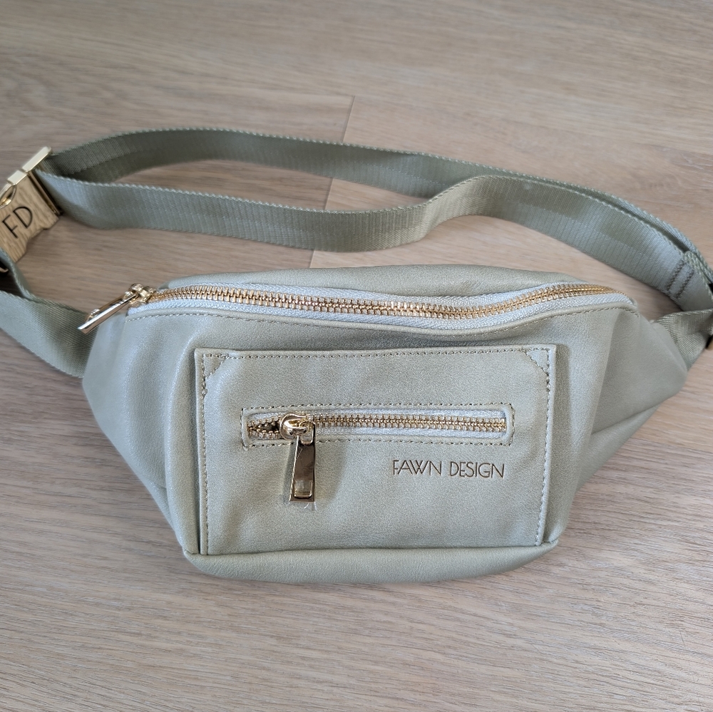 Fawn Design | Pistachio Belt Bag with Gold Accents